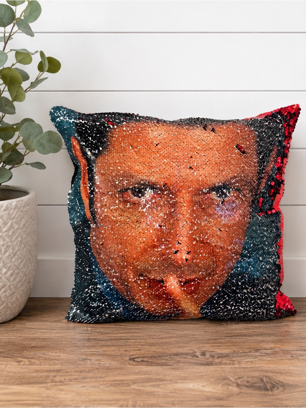 ♥️ Jeff Goldblum Reversible Sequin Throw Pillow Pop Culture Accent Cushion